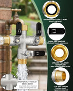 3 Way Hose Splitter, Heavy Duty Brass Garden Water Hose Splitter - Image 4