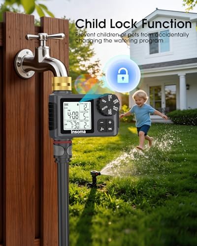 Water Timer for Garden Hose with 100% Metal Pipe, Programmable Sprinkler Controller for Garden Faucet with Auto/Manual/Rain Delay Mode, Irrigation Timers for Lawn, Yard, Outdoor Plants - Image 6