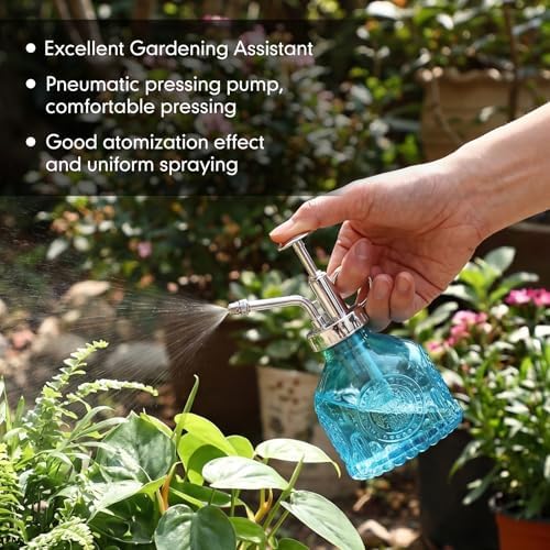 Zopeal 8 Pcs Glass Plant Mister Spray Bottle 200ml Vintage Plant Spritzer Multicolor Succulent Watering Bottle Watering Can 6.4'' with Plastic Top Pumps for Indoor Outdoor Garden Plants (Silver) - Image 4