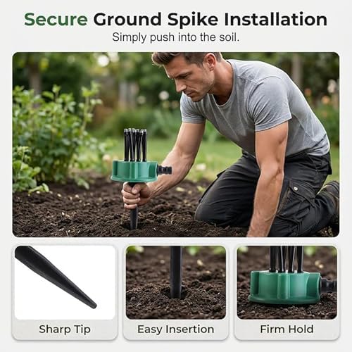 360° Coverage Precision Garden Irrigation Sprinkler, Multi-Directional Rotating Lawn Sprinkler with Flexible Spray Nozzles, Large Area Above Ground Watering System for Yard, Roof Cooling (3pcs) - Image 6