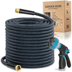 100ft Garden Hose, Flexible Water Hose with 10-Function Nozzle, Lightweight, Kink-Free, Wear-Resistant Outdoor Hose, 3/4" Rustproof Fittings for Yard, Car Wash, Pet by Unknown