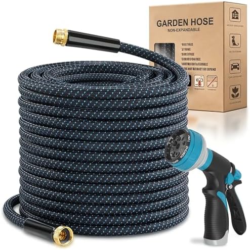 100ft Garden Hose, Flexible Water Hose with 10-Function Nozzle, Lightweight, Kink-Free, Wear-Resistant Outdoor Hose, 3/4" Rustproof Fittings for Yard, Car Wash, Pet by Unknown