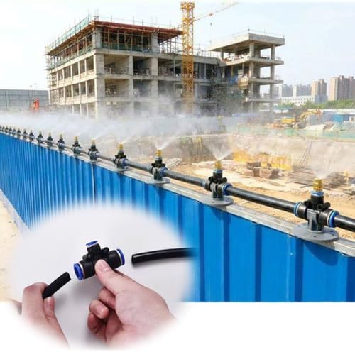 Dust Suppression Misting System for Construction Sites and Quarries, Adjustable Water Nozzles & Hose, 10m/32.8ft for Roofs/Enclosures/Streets - Image 2
