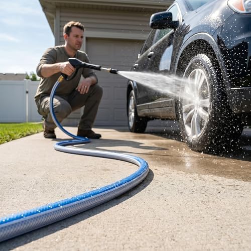 25 ft Heavy Duty 3/4” Garden Hose, Solution4Patio, Male to Female Fittings - Image 7