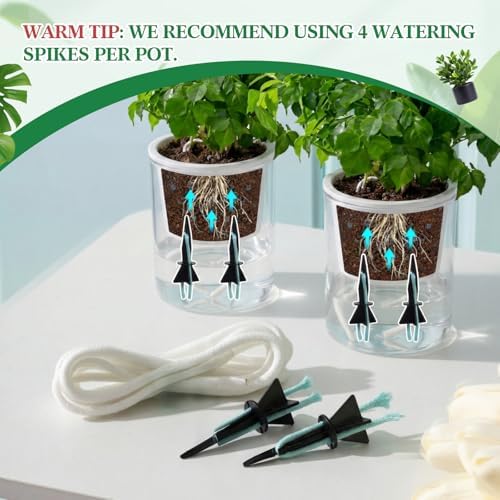 20 Pack Self Watering Spikes for Plants with Wick Rope,Medium - Image 5