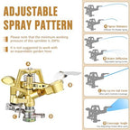 Chengu 4 Pack Adjustable Impact Water Lawn Sprinkler, Heavy Duty Sprinkler Head and Zinc Alloy Spike Base for Large Area Grass Yards Garden Irrigation - Image 3