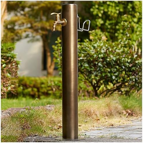 Outdoor Faucet Water Column, Floor Freestanding Garden Watering Fountain Hydrant Landscape Decor Taps, Freeze Proof Outdoor Water Spigot Irrigation Post, Water Hose Holders Water Dispenser by Unknown