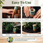 6 Pack Terracotta Watering Spikes with Lids and 3 Shovels Plant Watering Devices Wine Bottle Automatic Plant Slow Release Self Planting Stakes for 8”-12” Pots(7.09 x 1.97 x 1.97 Inches) - Image 3