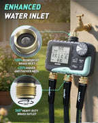 RAINPOINT 3‑Zone Water Timer, Brass Inlet & Outlet, 2027 Upgraded Enhanced Waterproof LCD, 3 Custom Watering Plans, IP65 Sprinkler Timer, Rain Delay, Manual‑Automatic Watering for Yard Lawn Greenhouse - Image 2