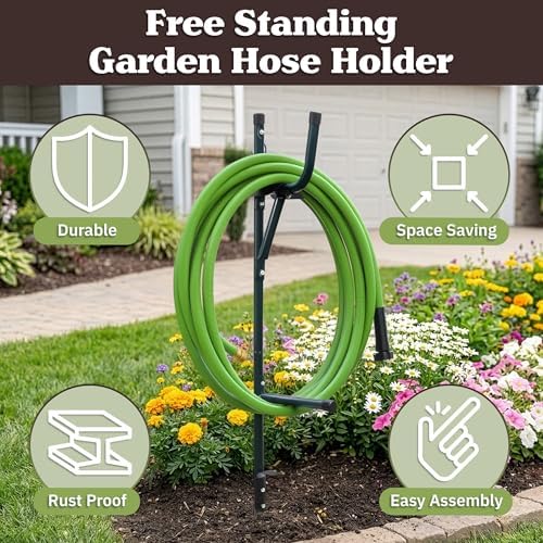 Pure Garden Freestanding Water Hose Stand Hanger for 65.6ft of Hosing - Image 3
