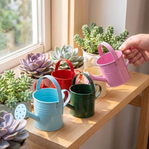 Cabilock Metal Watering Cans, 6-Color Pack for Kids and Gardens - Image 3