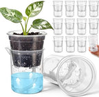 30 Pcak 2.2'' Small Self Watering Planters for Indoor Plants Mini Clear Pots with Water Level Indicator Plastic Automatic-Watering Pot with Drainage Holes for Semi-hydroponic African Violet by Ferrochef