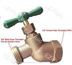 EZ-FLUID PLUMBING 1/2" FIP X 3/4" MHT Male Hose Threaded Hose Connector Hose Bib,Heavy Duty Brass No-Kink Hose Bibb Water Faucet,Outdoor Garden Hoses Spigot Shut Off Valve Hose Facuet Bibs (5 Packs) - Image 2