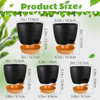 Remerry 15 Pcs 7/6.5/6/ 5.5/5 Inch Self Watering Planters with Drainage Hole Plant Pots Plastic Flower Pots Self Watering Pot and Saucer Reservoir for Garden Plant Flower(Black) - Image 3