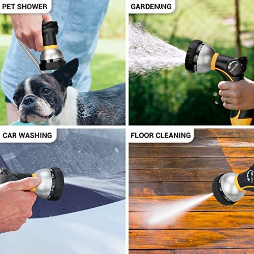 TheFitLife Flexible Metal Garden Hose - 50 FT Lightweight Stainless Steel Water Hose with Solid Fittings and Sprayer Nozzle - Leak Proof, Kink Free, Anti-rust, Large Diameter, Durable and Easy Storage - Image 4