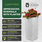 Good Ideas Impressions Riverwalk Rain Water Collection Barrel, 50 Gallon - Image 2