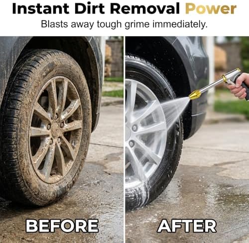 High Pressure Hose Nozzle Gun for Cars and Gardens with 3 Adjustable Spray Modes Heavy Duty Metal Construction for Easy and Convenient Cleaning for Home Users and Car Enthusiasts Thick Wand - Image 3