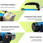 1.5 HP Shallow Well Garden Pump, 1200 GPH Portable Water Transfer Pump - Image 5