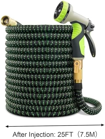 Garden Hose Pipe Spray Gun,High Pressure Anti-Leaking Hose Gun(25FT),9 Adjustable Patterns Garden Hose Nozzle Sprayer with,Suitable for watering plants and lawns,Green,25FT - Image 7