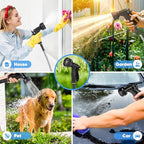 Garden Hose, Water Hose with 10 Function Nozzles, No Kinks, Flexible Hose, Lightweight, Puncture Proof Hose for Yard and Outdoor（52FT） - Image 6