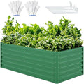 YITAHOME 6x3x2ft Outdoor Raised Garden Bed Kit, Large Metal Patio Planter Box with Gloves, Support Rod for Plants Vegetables Flowers, Green by YITAHOME
