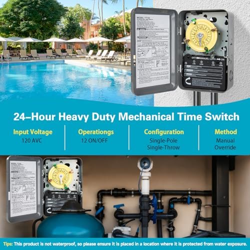 T104 Electromechanical Timer Switch 208-277V AC 40A DPST 5HP - Image 4