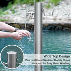 Stainless Steel Cylindrical Water Column, Freestanding Hydrant with Faucet, Garden Hose Holder for Courtyard Irrigation Washing Villa Decoration(86x13cm/34x5in) - Image 4