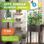 BioGreen Raised Garden Bed with Trellis Heidelberg | 11 gal | 1“L x 2.3“W x 7.6“H | Self-Watering Metal Planter Box | Ideal Growth for Climbing Plants - Image 4