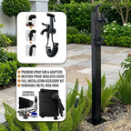 Outdoor Water Column with Faucet and Spray Gun, Antifreeze Water Dispenser Hydrant, for Car Washing and Watering, Durable Outdoor Water Feature(Black 1) - Image 4