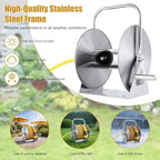 Stainless Steel Garden Hose Reel with 6.5ft Leader Water Pipe, Wall/Floor Mounted Metal Water Hose Reel with Crank Handle, 5/8" x 75ft or 1/2" x 130ft Hoses for Outside, Yard, Patio M - Image 7