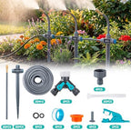 131FT 1/4" Drip Irrigation System with Stakes, 360° Adjustable Watering Kit - Image 2