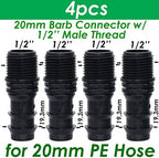 Garden 4PCS Thread Connector to Barb, PE Hose Adapter Drip Irrigation Watering System (Color : SPL11-225-20MM-4PCS) - Image 2
