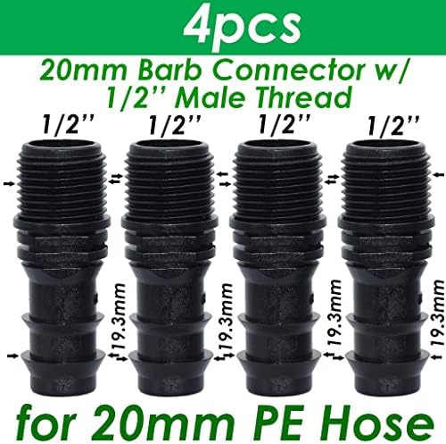 Garden 4PCS Thread Connector to Barb, PE Hose Adapter Drip Irrigation Watering System (Color : SPL11-225-20MM-4PCS) - Image 2