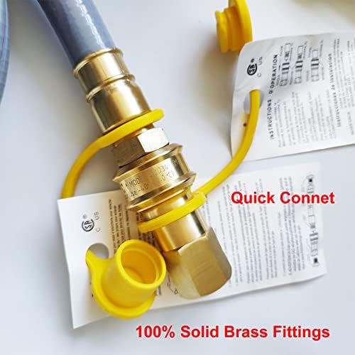 15FT 3/4" Inch ID Natural Gas Hose with Quick Connect Fittings for Standby Generators Natural Gas Equipment Outdoor Cooking Appliances Construction Heaters, CSA Certified for Indoor/Outdoor Use - Image 5