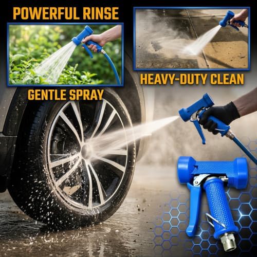 Water Spray Gun with Insulated Handle, 350 Psi High Pressure, Brass Internal, 26 GPM Nozzle, Recessed Tip, Heavy Duty Car Wash Spray Gun for Car Wash, Watering Plants, Lawn - Image 3