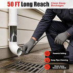 Sewer Jetter Kit for Pressure Washer 50 FT, Drain Cleaning Hose with Short Gun, 1/4" NPT, Rotating, Button Nose & Corner Nozzles, High Pressure Pipe Cleaner for Sewer and Drain Cleaning - Image 5