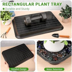 GREANER 22 Inch Plastic Plant Saucer, 3 Packs Black Plant Drainage Tray, Drip Trays for Potted Plants, Planter Saucers for Indoor Outdoor - Image 4