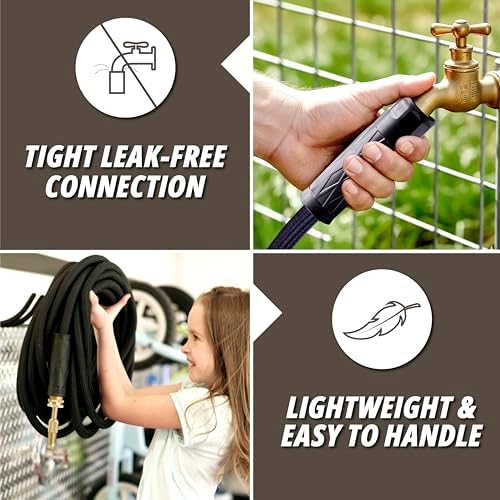 Hydrosteel PRO 50 Ft Heavy Duty Metal Garden Hose with Brass Nozzle - Image 5
