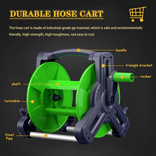 Hose Reel Cart Water Hose Reel Cart Hose Storage Rack for Car Wash, Wall-Mounted Garden Hose Reels, Vegetable Field Irrigation Hose Cart, Watering Tools, Hose Not Included (Color : Green, Size : Hos - Image 4