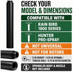 5 Inch Sprinkler Riser Extensions, 8 Pack ABS Sprinkler Head Extenders Compatible with Rain Bird 1800 Series & Hunter Pro-Spray Sprinklers, Raise Low Pop-Up Sprinkler Heads Above Grass & Mulch - Image 2