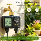 MIXC 1/4" 100Ft Drip Irrigation System with Rechargeable 2-Zone Water Timer - Image 7