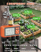 Sprinkler Timer 4 Zone with Brass Inlet Water Timer for Garden - Image 3
