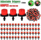 Drip Irrigation Emitters 300-600pcs Plant Irrigation Drippers Sprinklers 8 Hole Adjustable Water Dropper Head Automatic Drip(300pcs) - Image 4