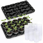 homenote 5 Pack 20 Cell Seed Starter Trays with 100 Clear 3 Inch Plant Pots by HOMENOTE