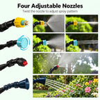 Electric Plant Waterer, High Reach Telescopic Watering Wand with 3 Speeds, 4 Spray Nozzles, 2400mAh Rechargeable Battery, Battery Powered Sprayer Wand for Indoor Outdoor Plants - Image 6