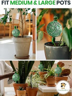 16 Oz 2 pcs Plant Watering Globes for Indoor Plants with Metal Self Watering Planter Insert - Premium XL Glass Hand-Blown Globes - Automatic Plant Waterer Indoor, Gift for Gardeners [Golden & Mosaic] - Image 5