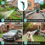 High Pressure Garden Hose Nozzle with 4 Spray Patterns & Thumb Control (Lake Blue) - Image 7