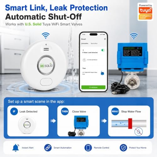 1/2" Smart SS304 Motorized Ball Valve + WiFi Water Leak Alarm - Image 5