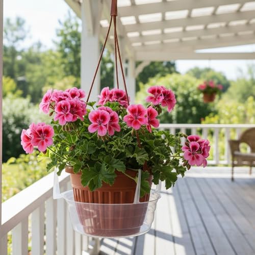 Curtis Wagner 10" Clear Hanging Basket Drip Pan Saucer (15-Pack) - Image 6
