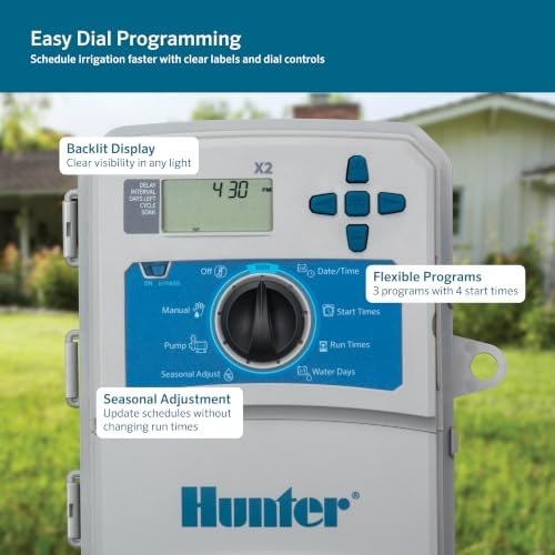 Hunter X2 8 Zone Sprinkler Controller, WiFi Compatible Sprinkler Timer - Image 3